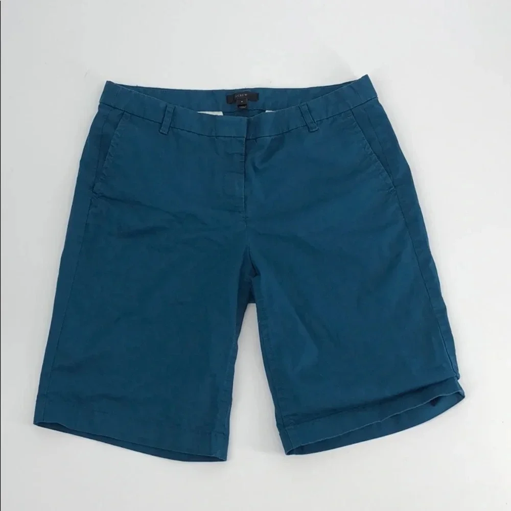 J crew teal shorts women’s 6 10 inch inseam.